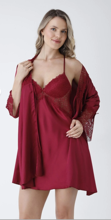 Turkish 6-Piece Satin Nightgown Set for Women